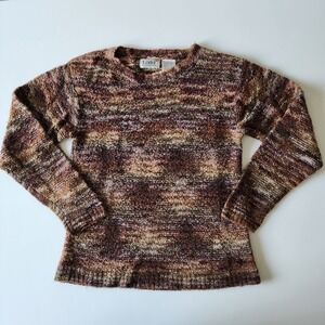 TABI Wool Blend Sweater Womens Small Marl‎ Tortoise Chocolate Brown Granniecore